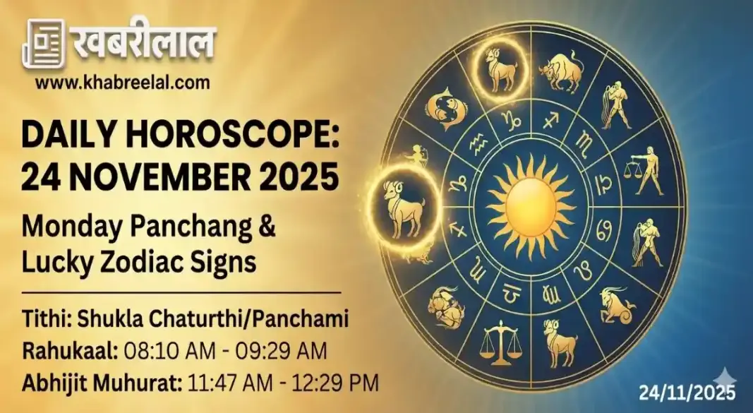 aaj ka rashifal 24 november 2025 monday-panchang-vinayak chaturthi horoscope lucky zodiacs