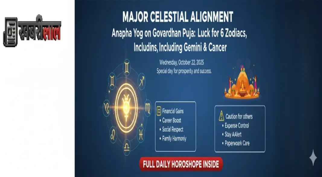 horoscope today 22 october 2025 govardhan puja anapha yog astrology predictions