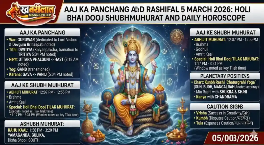 Maha Horoscope 5 March Rare Yoga is being formed on Bhai Dooj know your fortune
