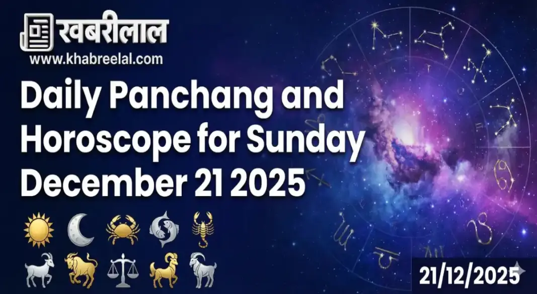 Daily horoscope panchang 21 december 2025 winter solstice gajakesari yoga sunday rashifal hindi