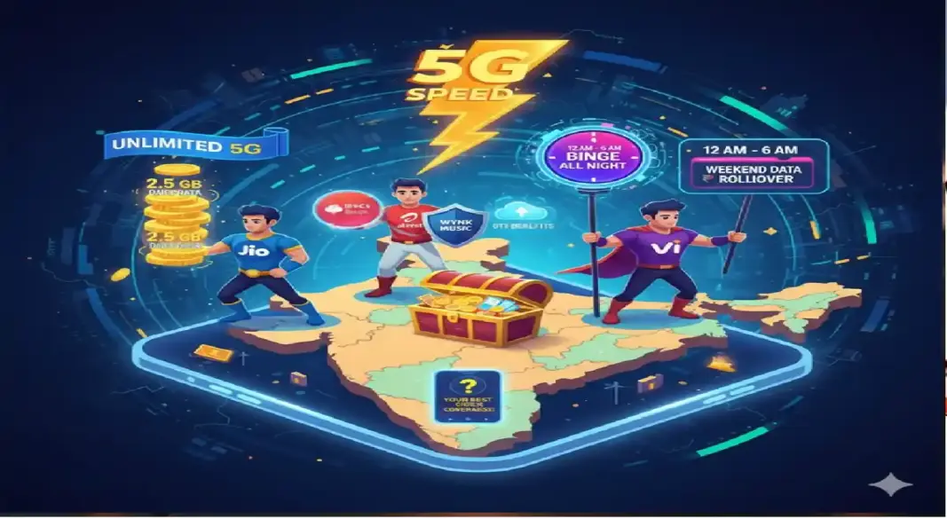 Jio vs Airtel vs Vi One Month Recharge Plans Comparison Unlimited 5G