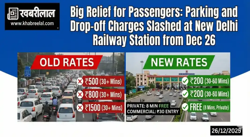 new delhi railway station parking drop off charges slashed commercial vehicle fee rules dec 26 2025